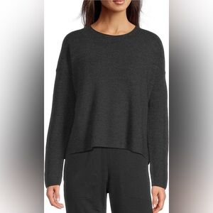 Eileen Fisher Merino Wool Crew Neck Sweater | Small | Charcoal